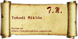 Tokodi Miklós névjegykártya
