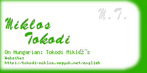 miklos tokodi business card